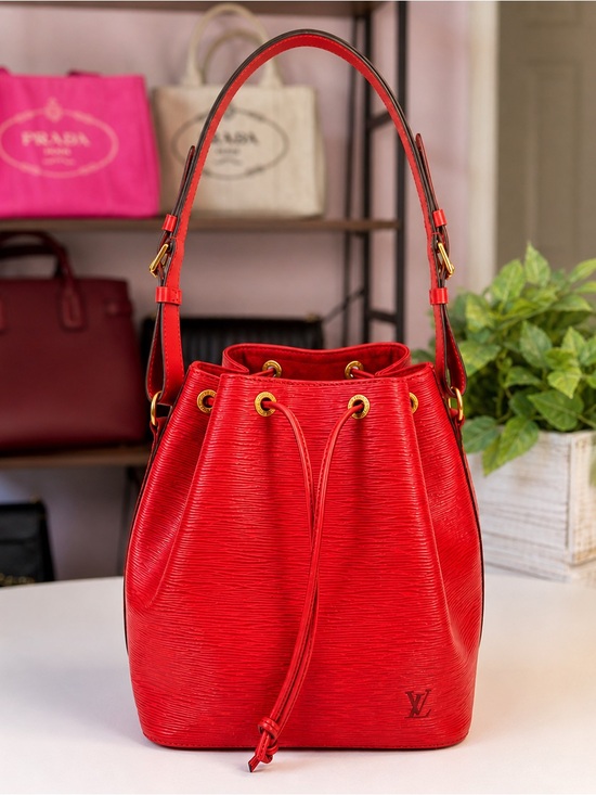 Louis Vuitton Handbags - Louis Vuitton Red Epi Leather Drawstring Hobo Bag
